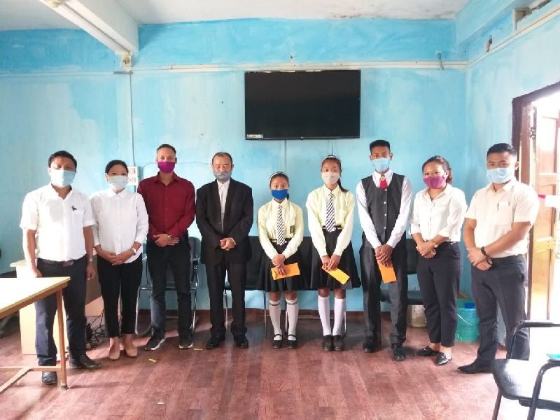 Winners of the essay competition along with Mon DLSA members on October 12 in Mon.